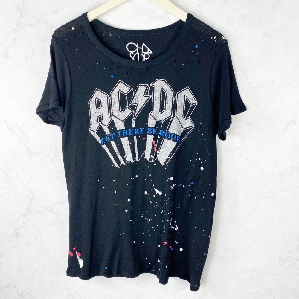 [Chaser] NWT ACDC Distressed Tee